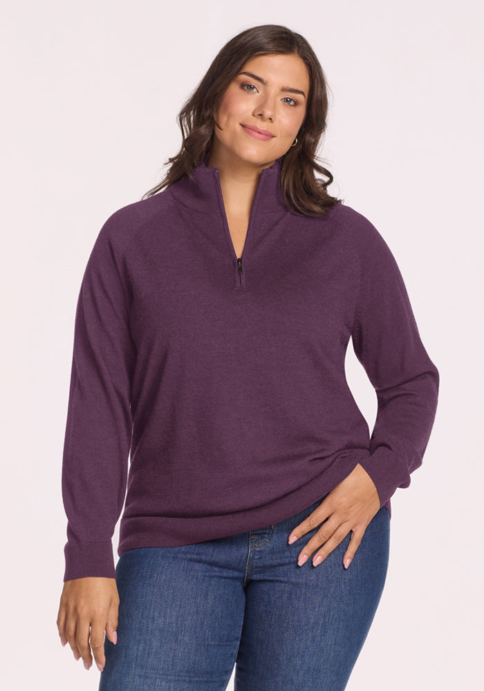 Collins 1/4 Zip Sweater - Purple Iris