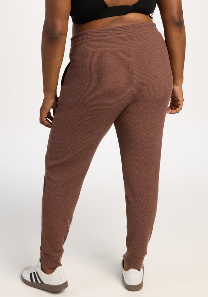 Lennon Ribbed Joggers - Sable Heather