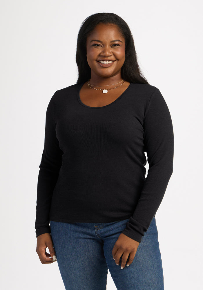 Katie Ribbed Long Sleeve - Black