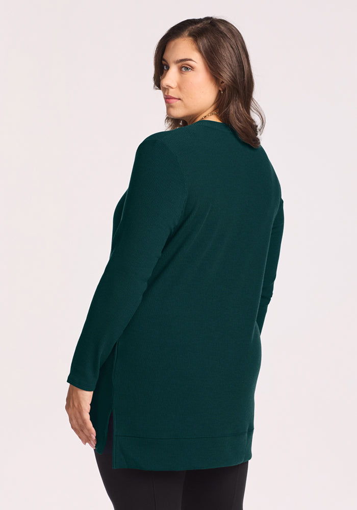 Evie Ribbed Tunic - Deep Pine
