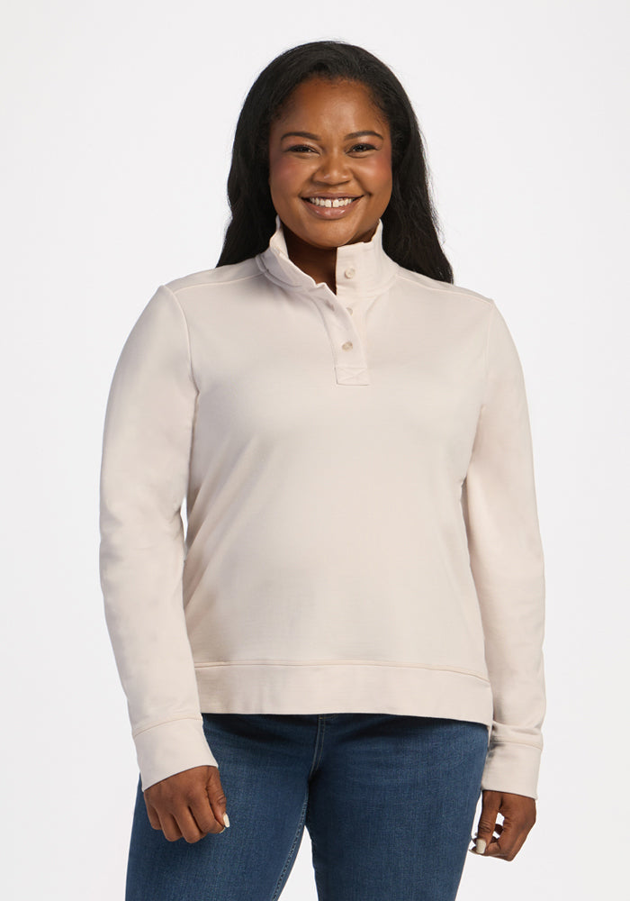 Annie 3 Button Pullover - Ecru