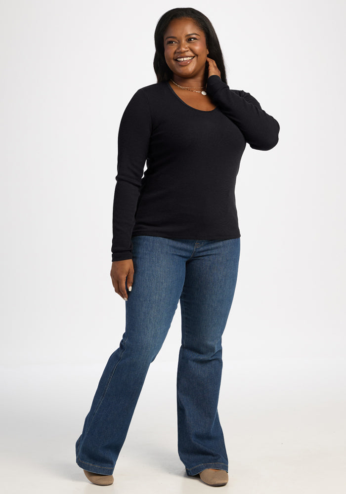 Katie Ribbed Long Sleeve - Black