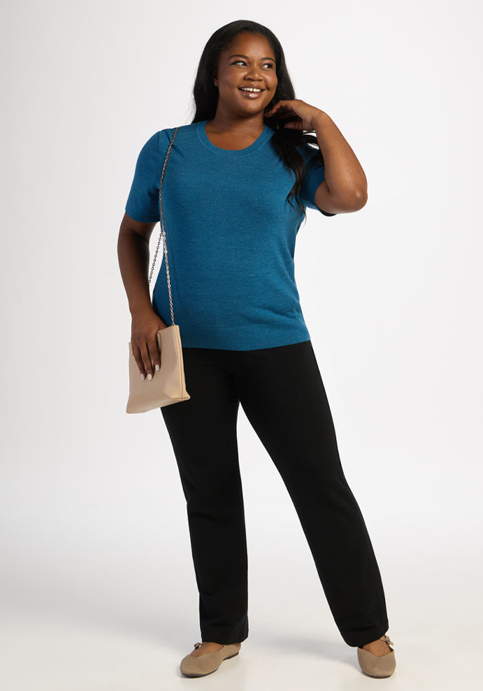 Anna Crew Sweater - Blue Pine