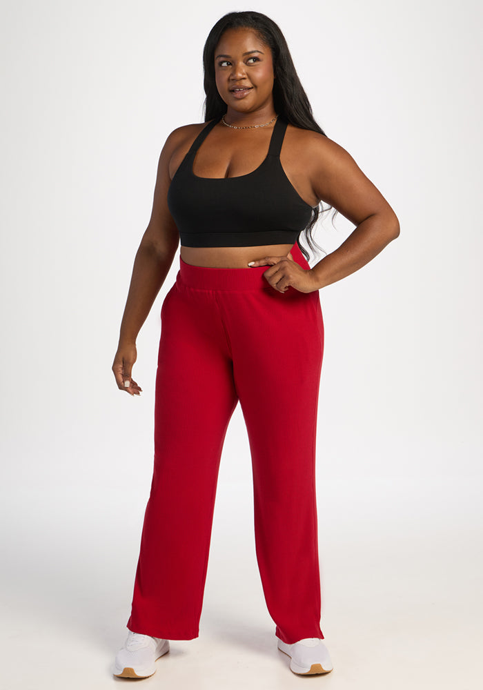 Luca Ribbed Pants - Maraschino Cherry