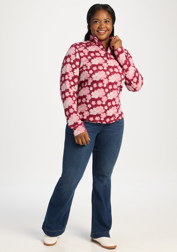 Emi 1/4 Zip - Floral Crush