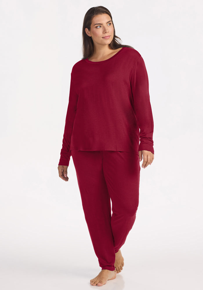 Ashlie Lounge Top - Beet Red
