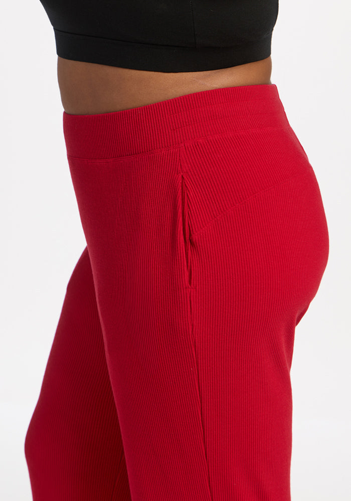 Luca Ribbed Pants - Maraschino Cherry