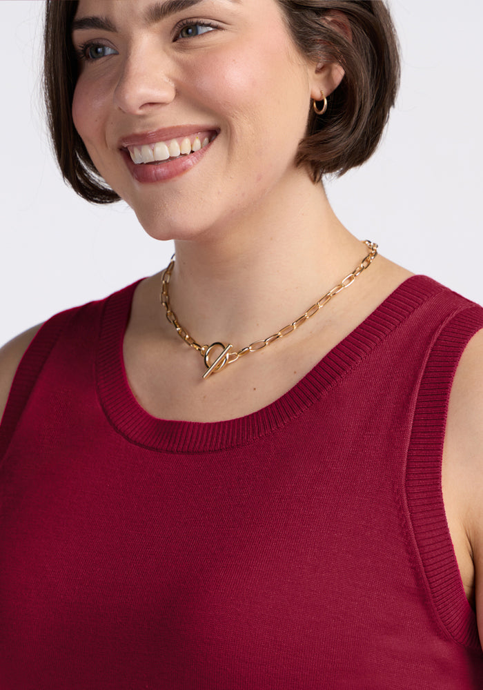 Chessy Tank Top - Beet Red
