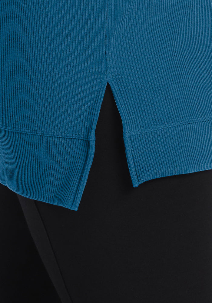 Evie Ribbed Tunic - Blue Pine