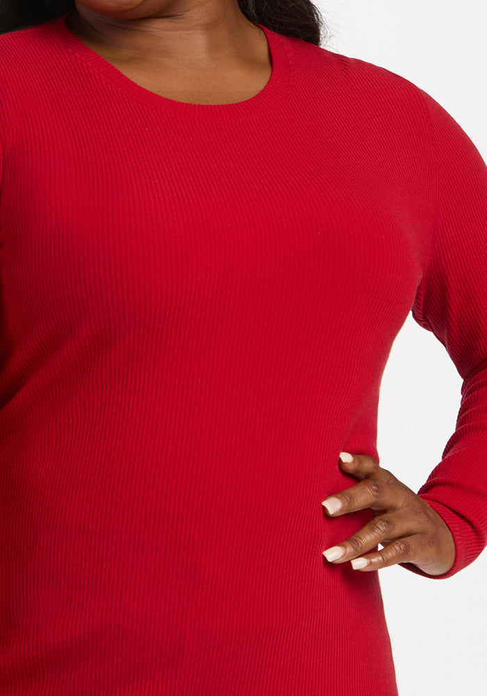 Hadley Ribbed Crew - Maraschino Cherry