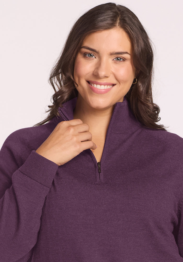 Collins 1/4 Zip Sweater - Purple Iris