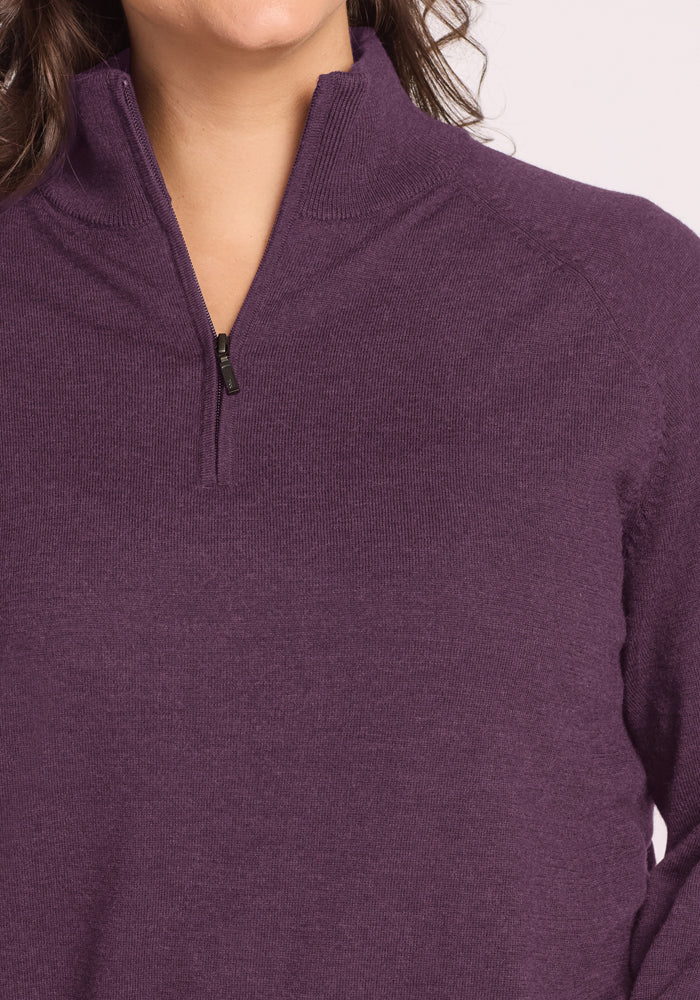 Collins 1/4 Zip Sweater - Purple Iris