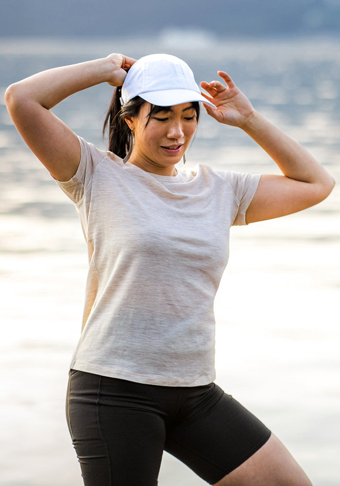 Liza Crew Neck Tee - Cream Heather