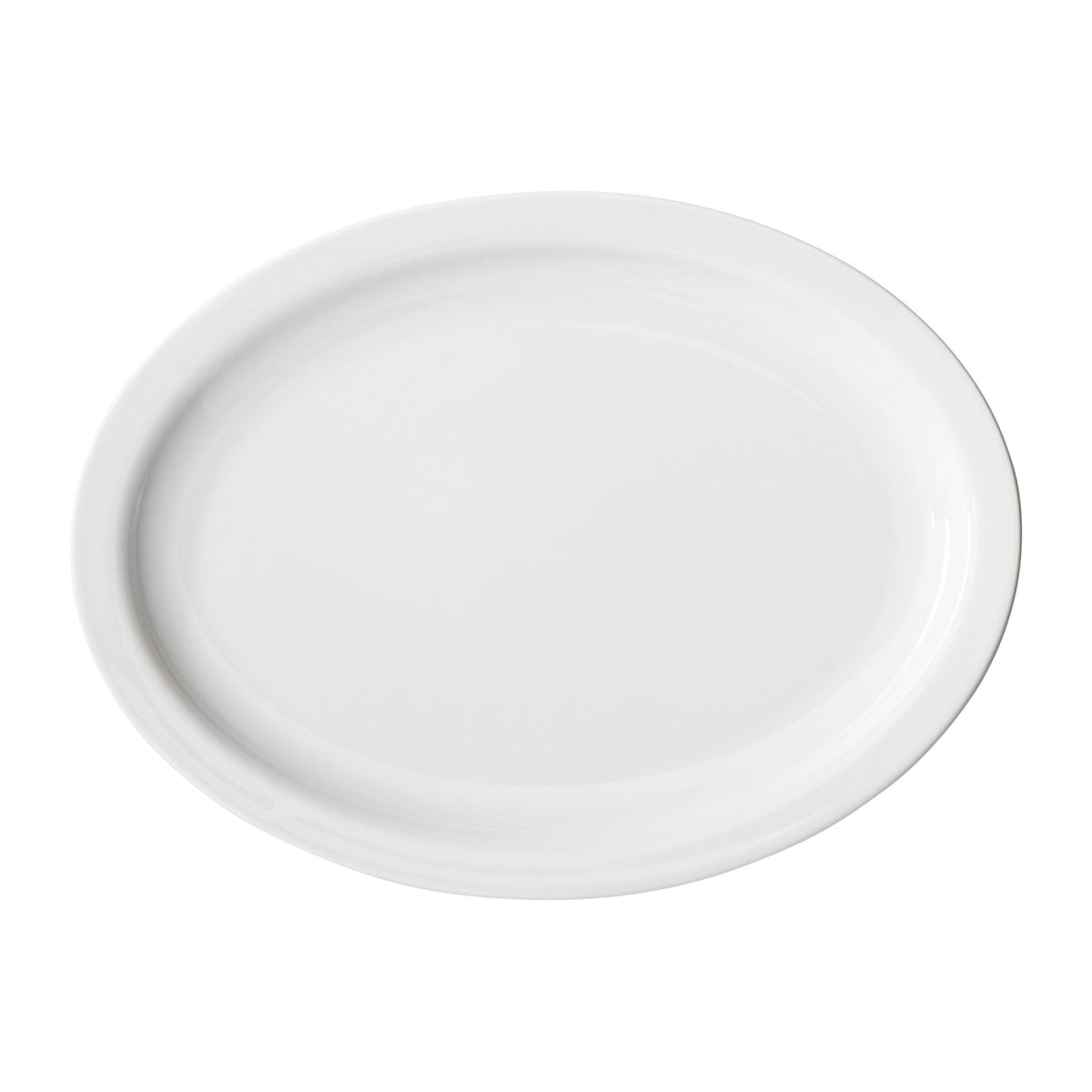 BPO-13NR - Birkhall Porcelain Narrow Rim Oval Platter, 13"L x 10-1/8"W x 1-1/8"H - White (12 Pieces/Case)