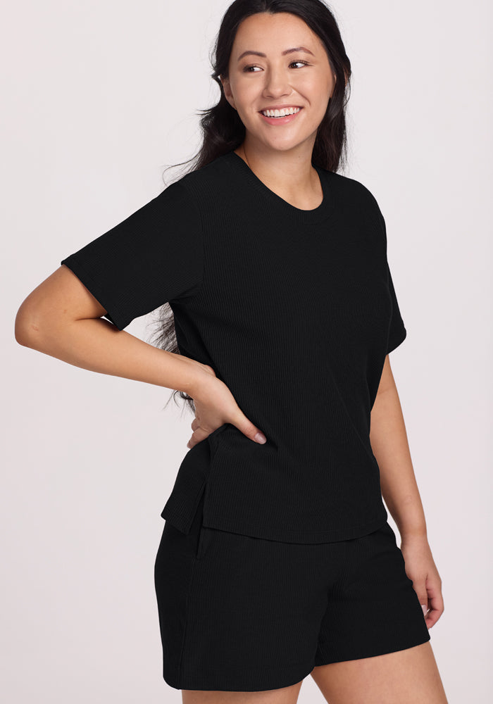Maisey Ribbed Shorts - Black