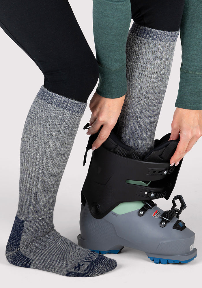 Womens Extreme Over The Calf Socks - Navy Carbon