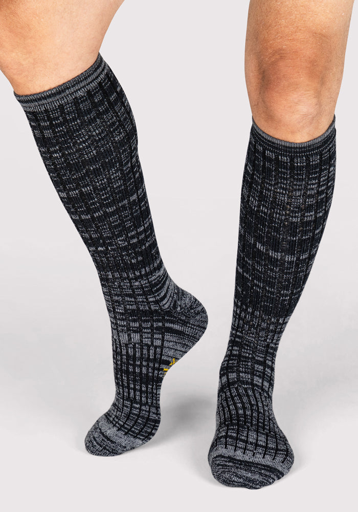 Mens Joey Mid Calf Socks - Dark Navy Marled