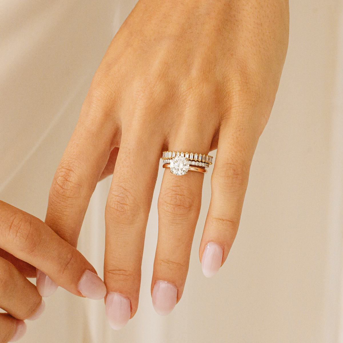 Sadie Pearl Vertical Baguette Eternity Ring