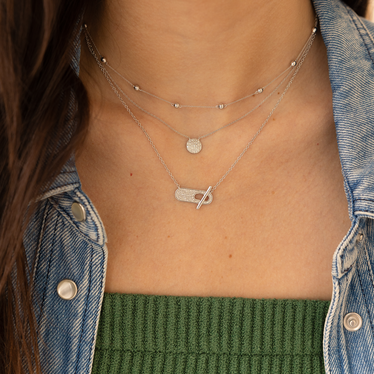 Sylvie Rose Pavé Toggle Necklace