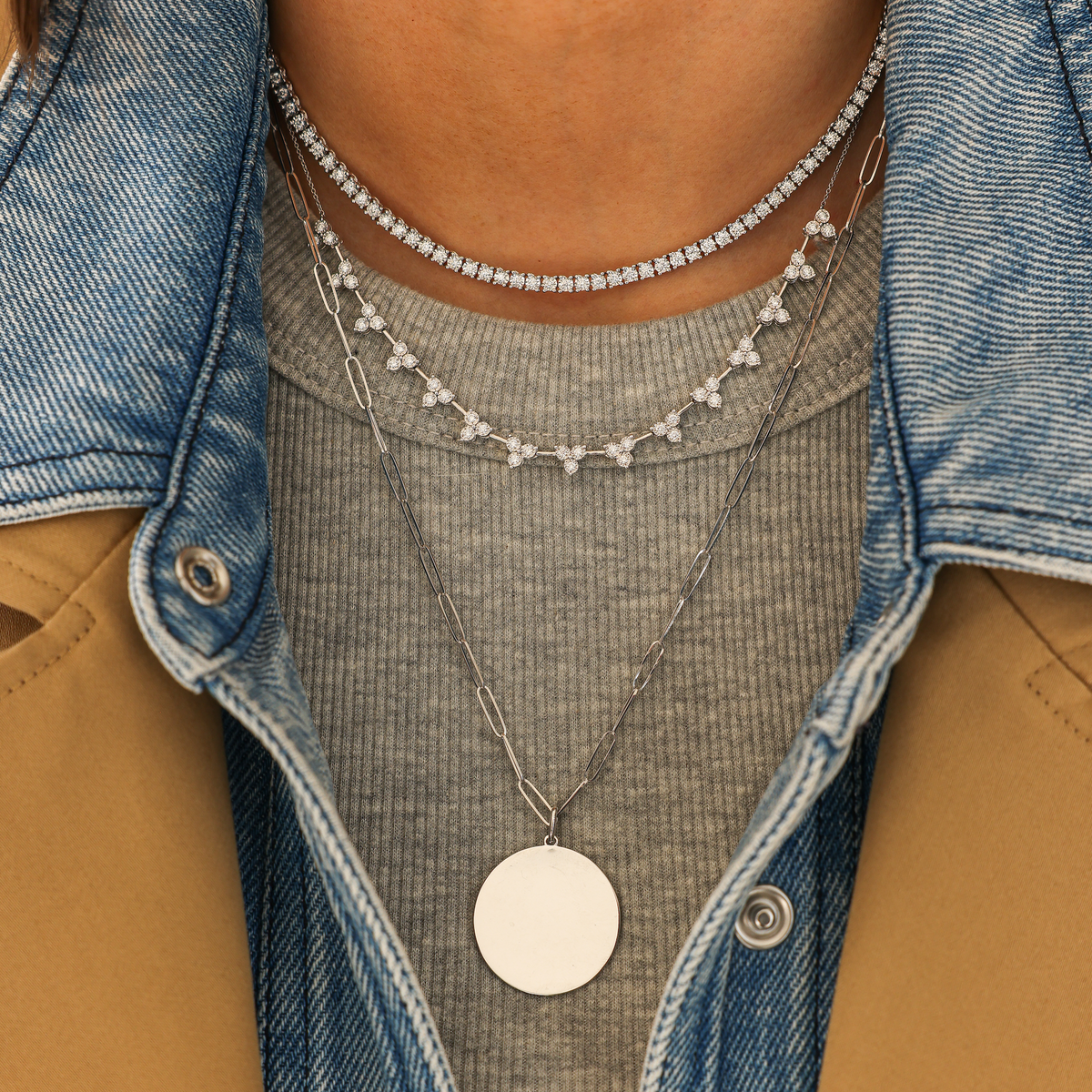 Ava Bea Interval Trio Tennis Necklace