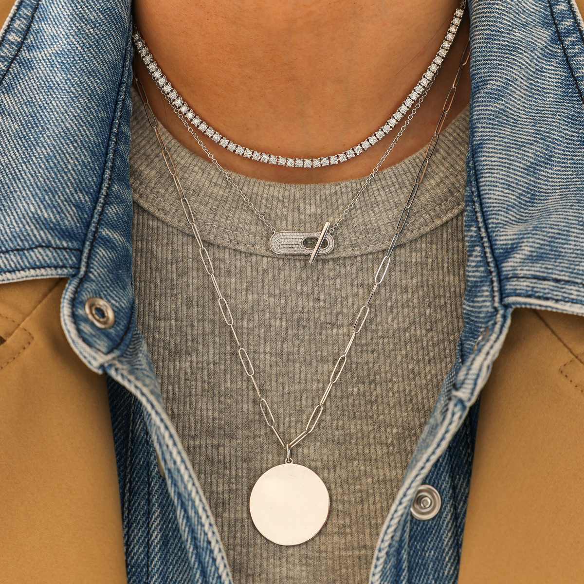 Sylvie Rose Pavé Toggle Necklace