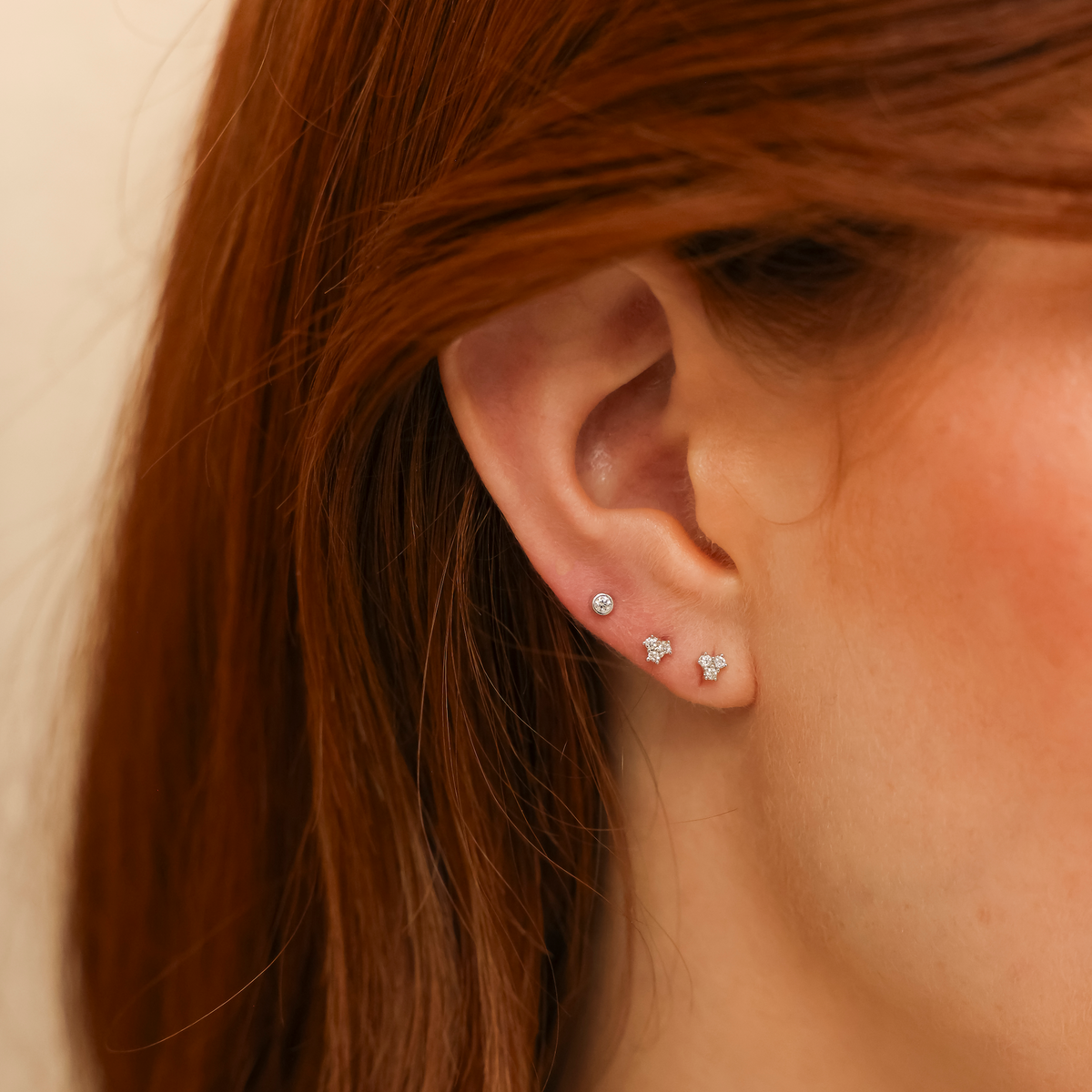 Mini Diamond Trio Studs