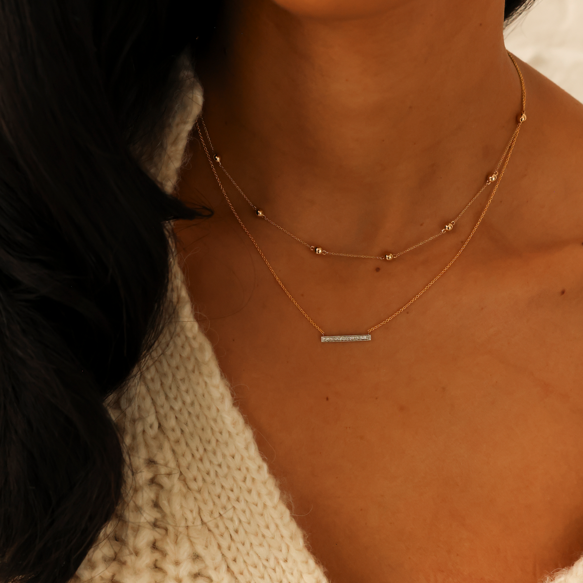 Poppy Rae Pebble Station Necklace