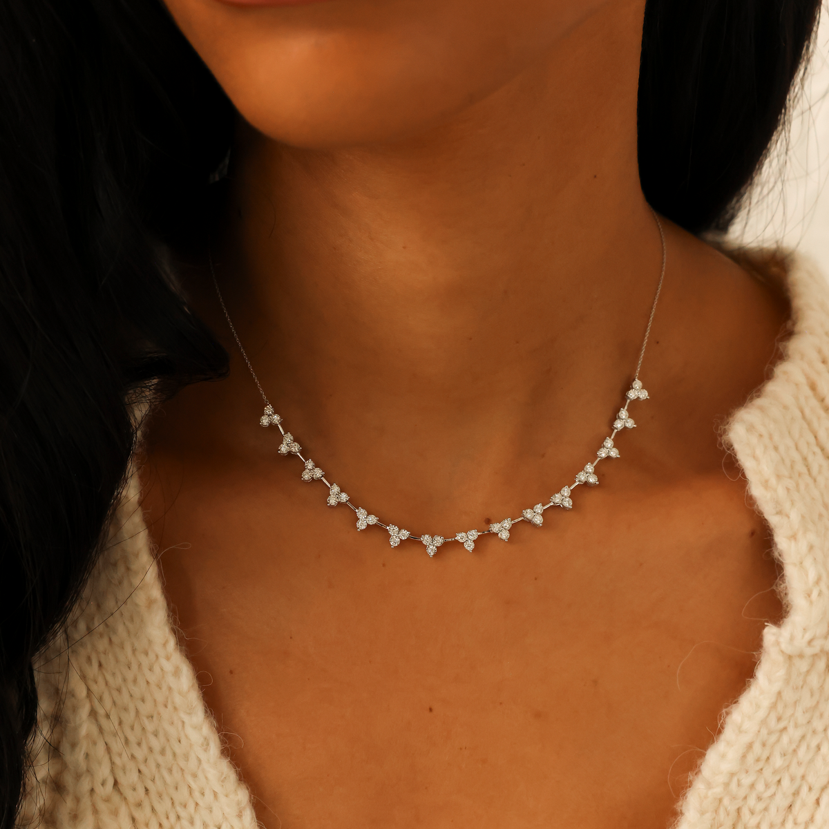 Ava Bea Interval Trio Tennis Necklace