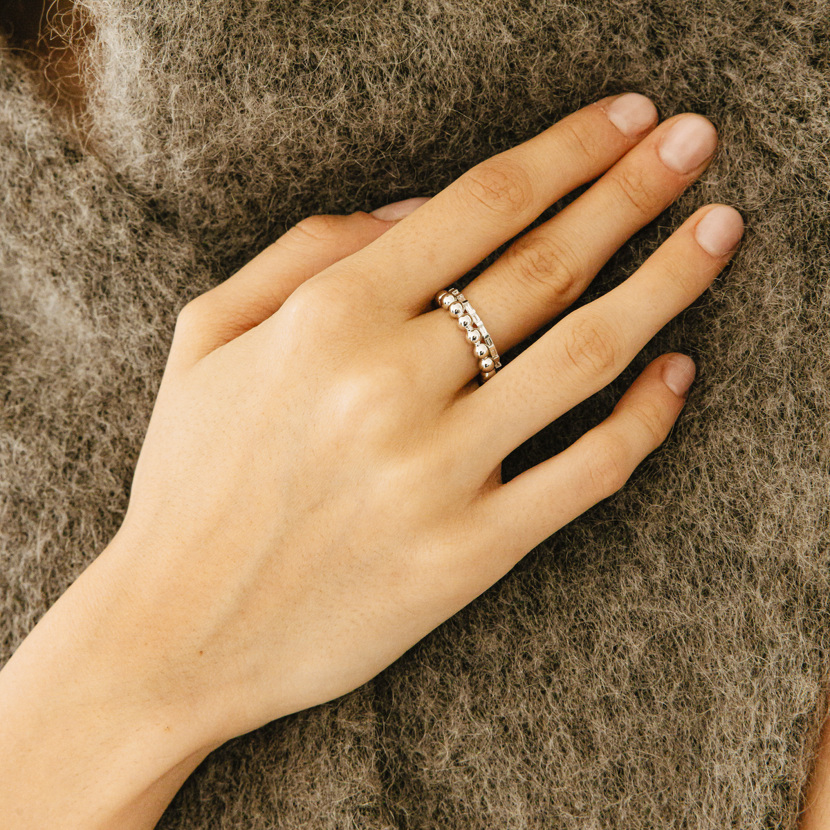 Sadie Pearl Baguette Eternity Ring