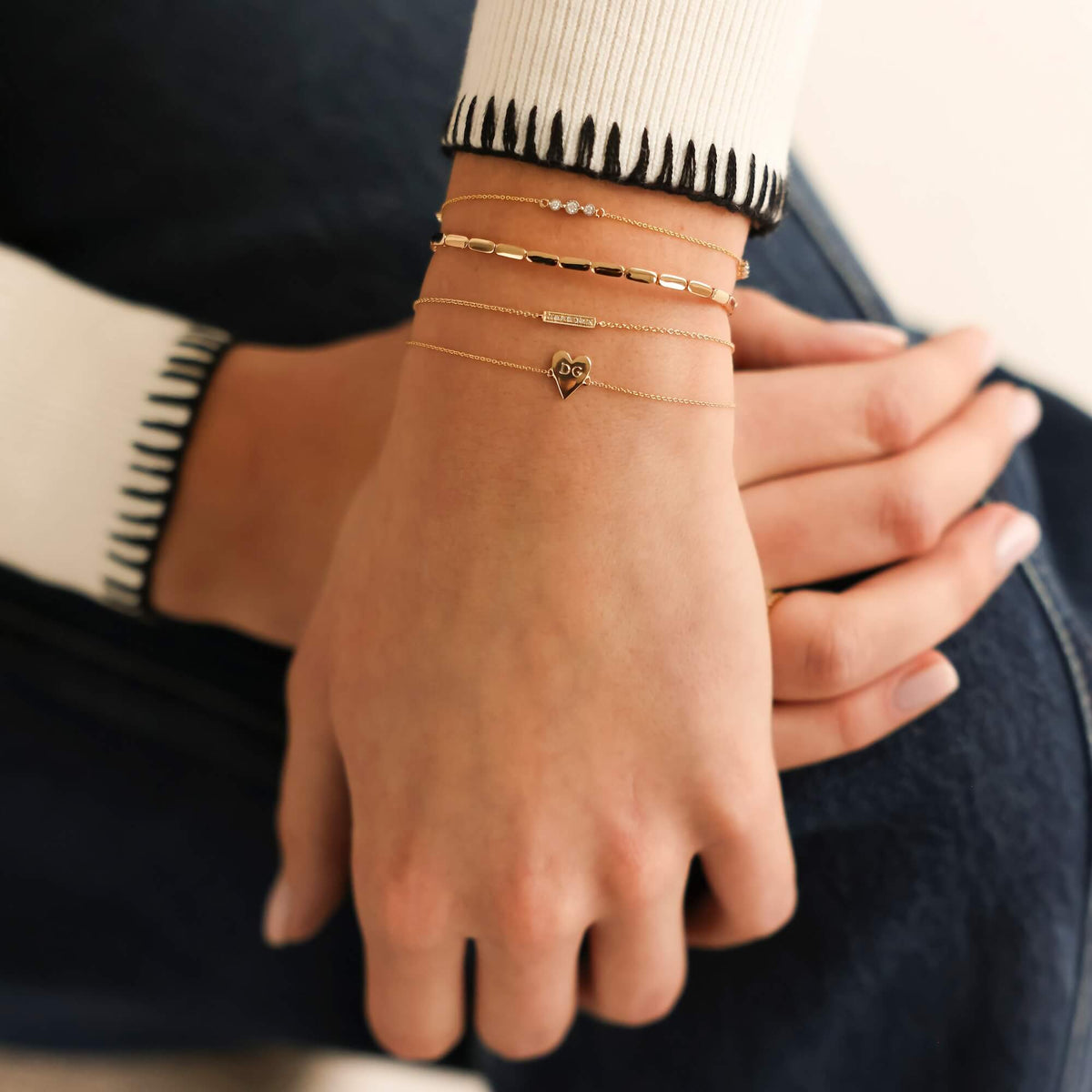 DRD Heart Bracelet - White Gold