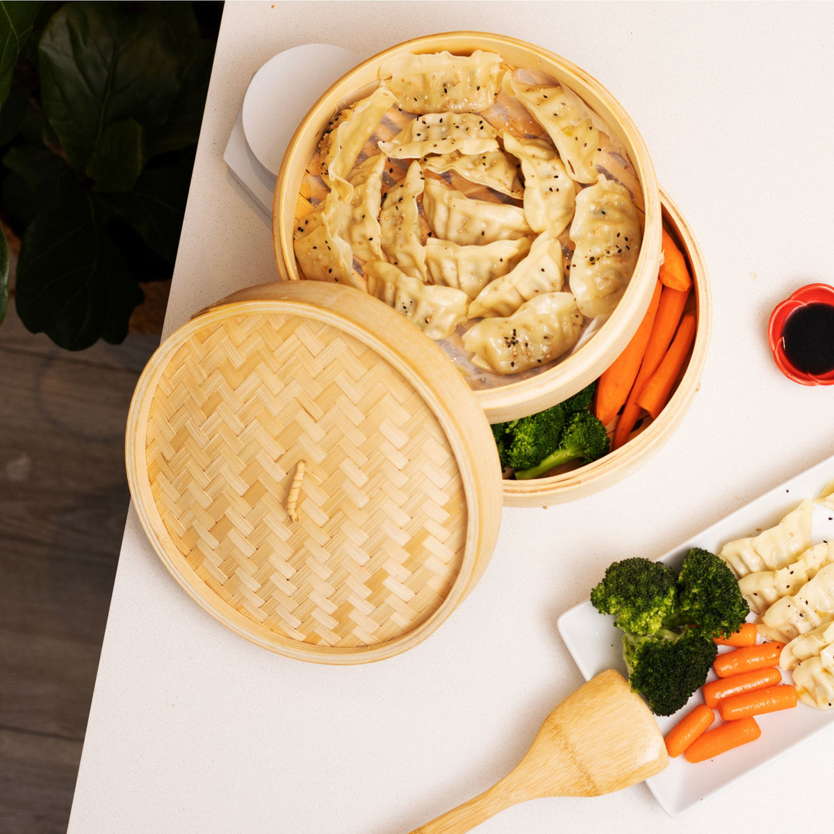 J26-0012 - Joyce Chen 2-Tier Bamboo Steamer Baskets, 12"