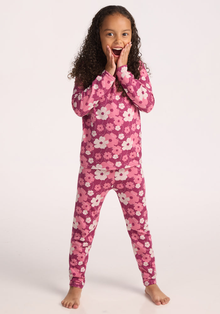 Kids Explorer Base Layer Bottoms - Rosie Posie