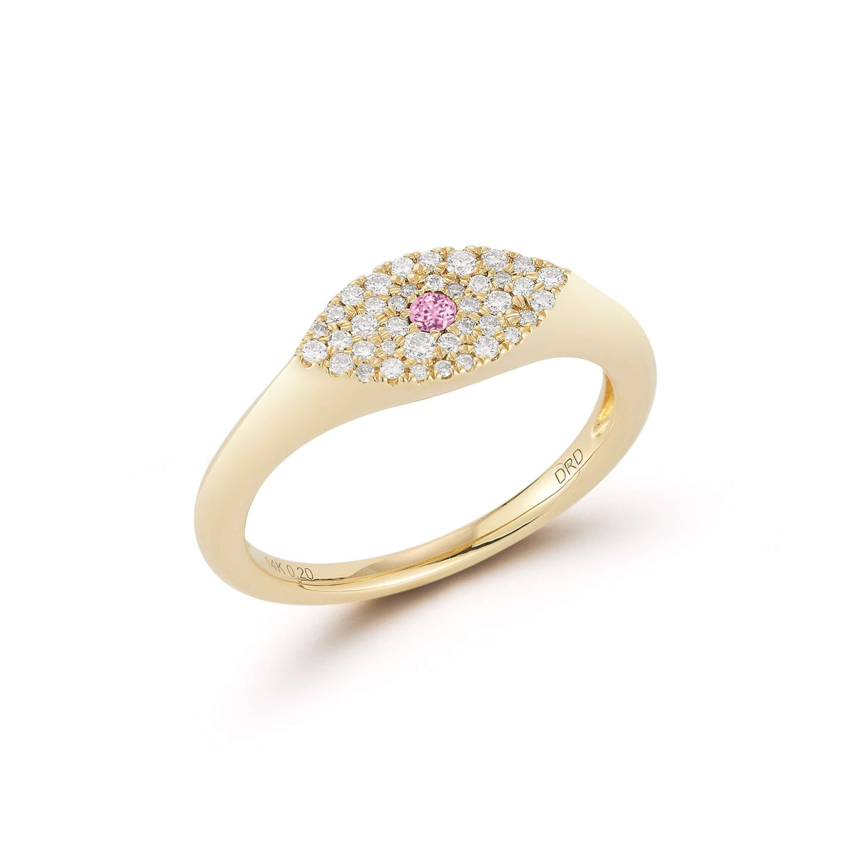 Carly Michelle Pink Sapphire Evil Eye Signet Ring