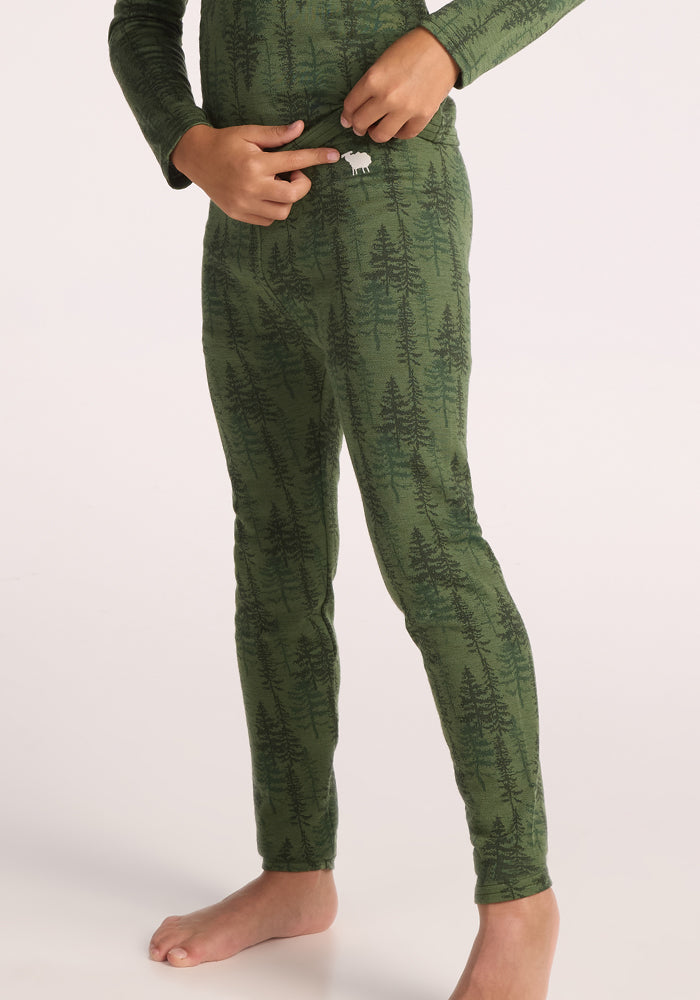 Kids Explorer Base Layer Bottoms - Forest Friends