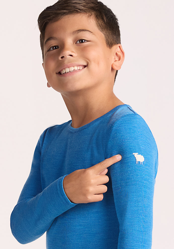 Kids Explorer Base Layer Top - Blue Razz