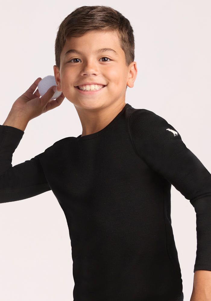 Kids Explorer Base Layer Top - Black