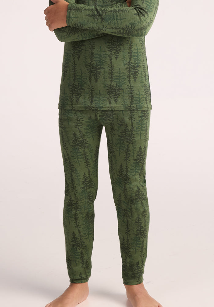 Kids Explorer Base Layer Bottoms - Forest Friends