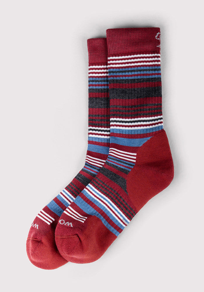 Womens Everyday Crew Socks - Rhubarb Stripe
