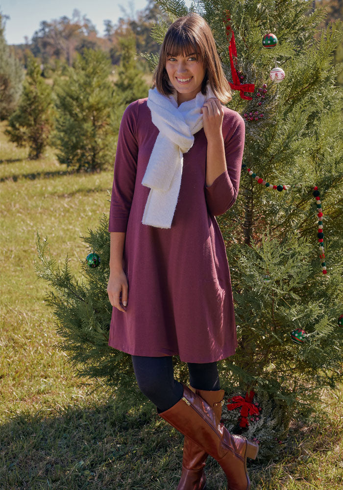 Rissa A Line Dress - Cinder Melange