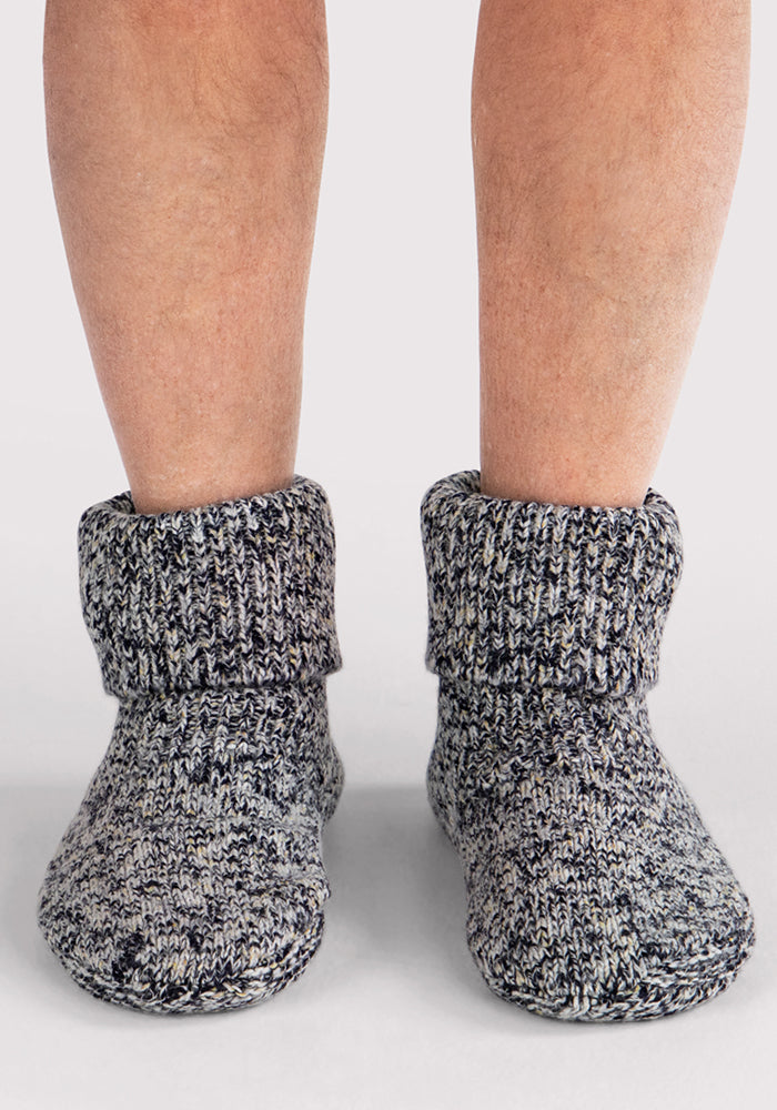Men's Gripper Slipper Bootie - Speckled Stone