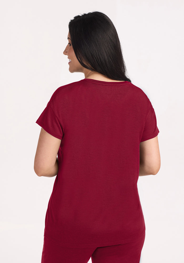 Billie Lounge Tee - Beet Red