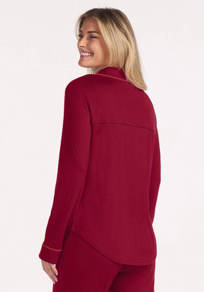 Harper FeatherTouch® Pajama Set - Beet Red