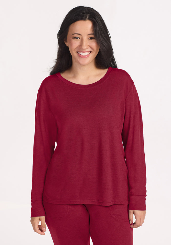 Ashlie Lounge Top - Beet Red