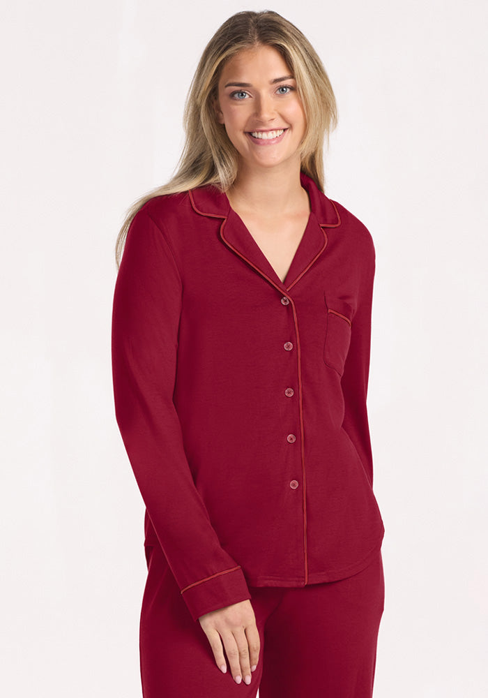 Harper FeatherTouch® Pajama Set - Beet Red