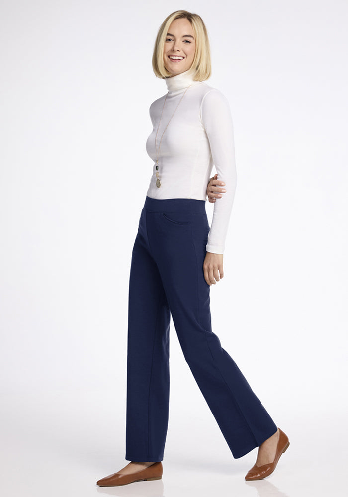 Ellie Wide Leg Pants Petite - Ocean Cavern