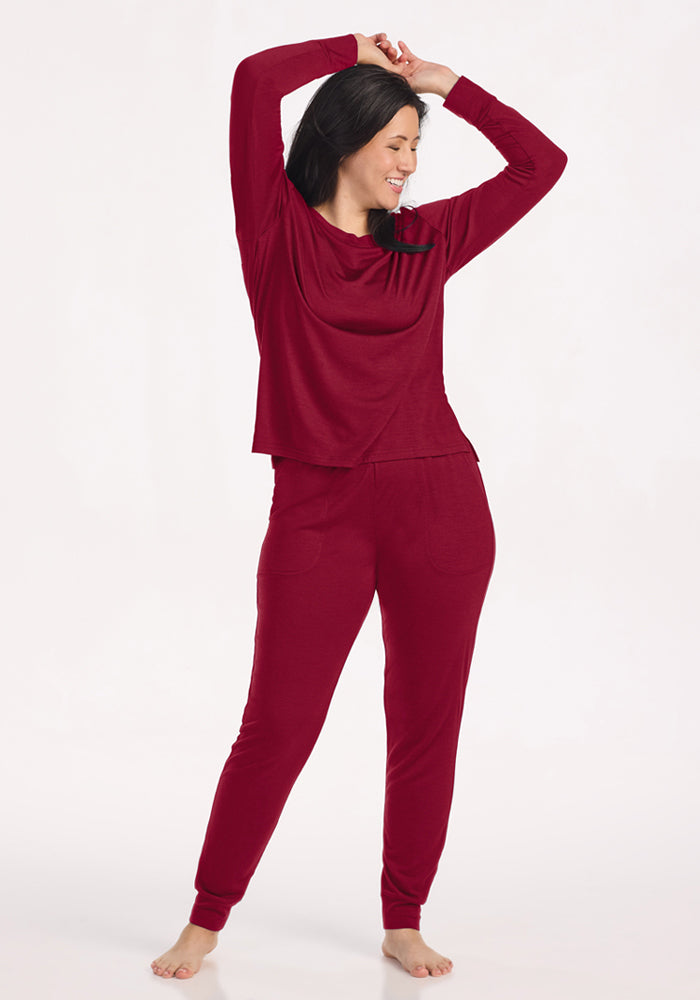 Ashlie Lounge Top - Beet Red