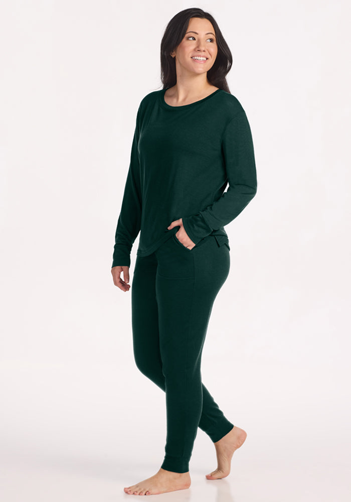 Ashlie Lounge Top - Deep Pine