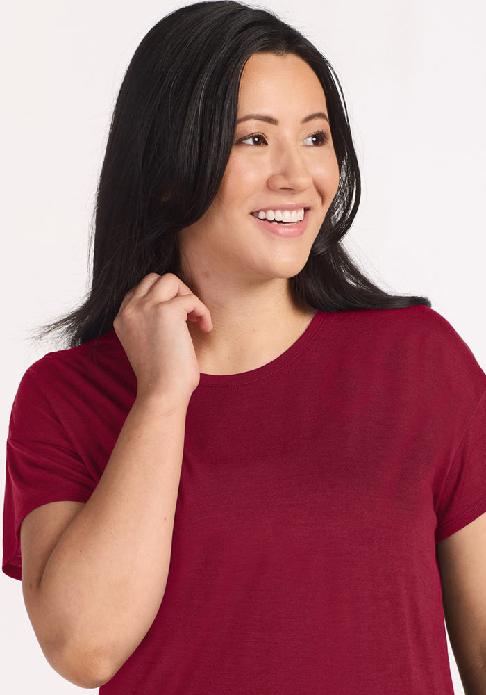 Billie Lounge Tee - Beet Red