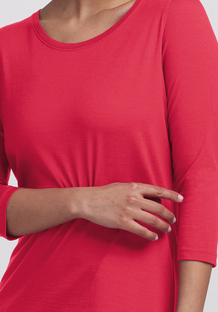 Jenny 3/4 Sleeve Crew Neck - Berry Ice Pop