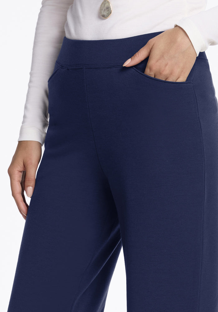 Ellie Wide Leg Pants Petite - Ocean Cavern